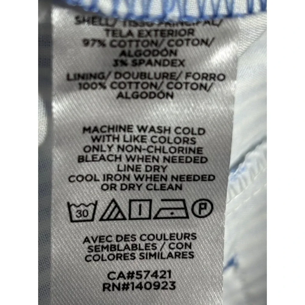 LOFT NWT Seersucker Blue‎ White Striped Riviera Shorts 14 100% Cotton Summer - Picture 5 of 8